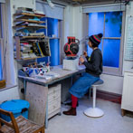 Vicky Lindo and Bill Brookes at work in their studio 2020